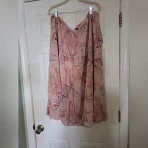 Due Per Due Women's Flowing Skirt Eiffel tower Paris France Theme 100% Silk